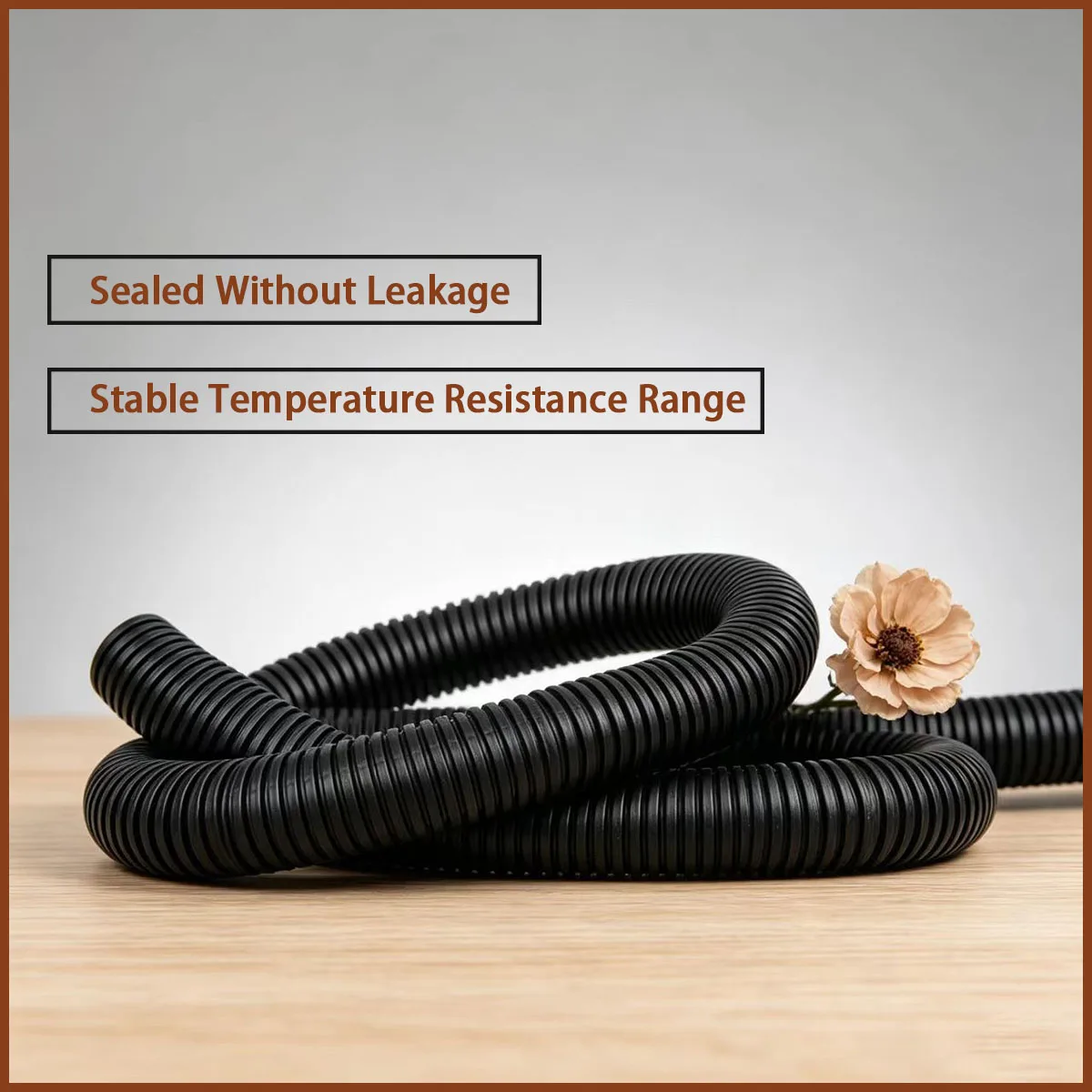 

1/5/10m long black PP corrugated pipe used for threading, drainage, ventilation and other scenarios