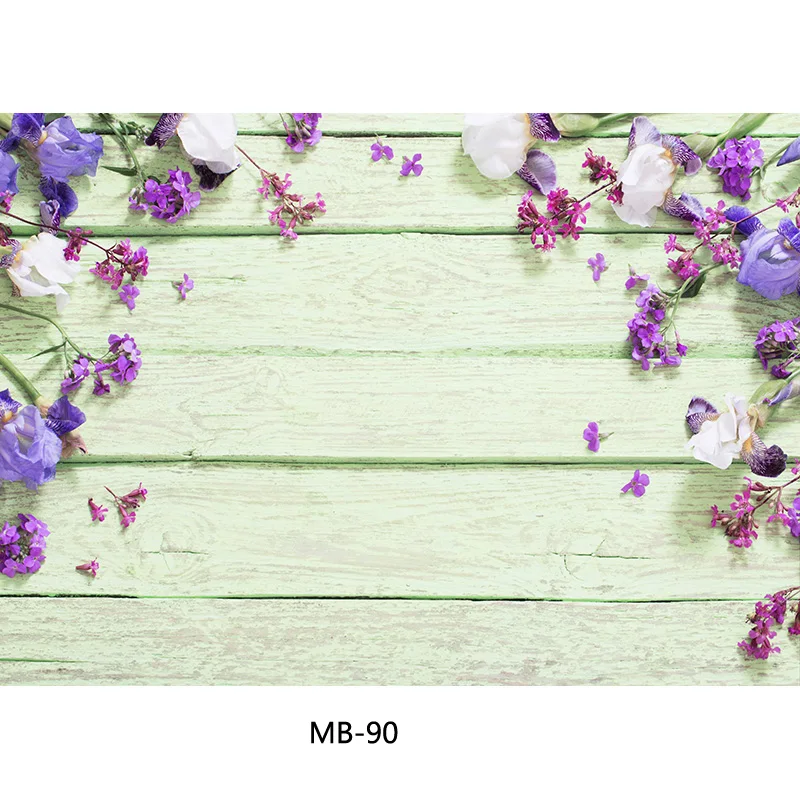 

SHUOZHIKE Spring Flower Wood Board Photography Backdrops Photo Studio Props Wooden Floor Art Fabric Photo Backgrounds MB-5603