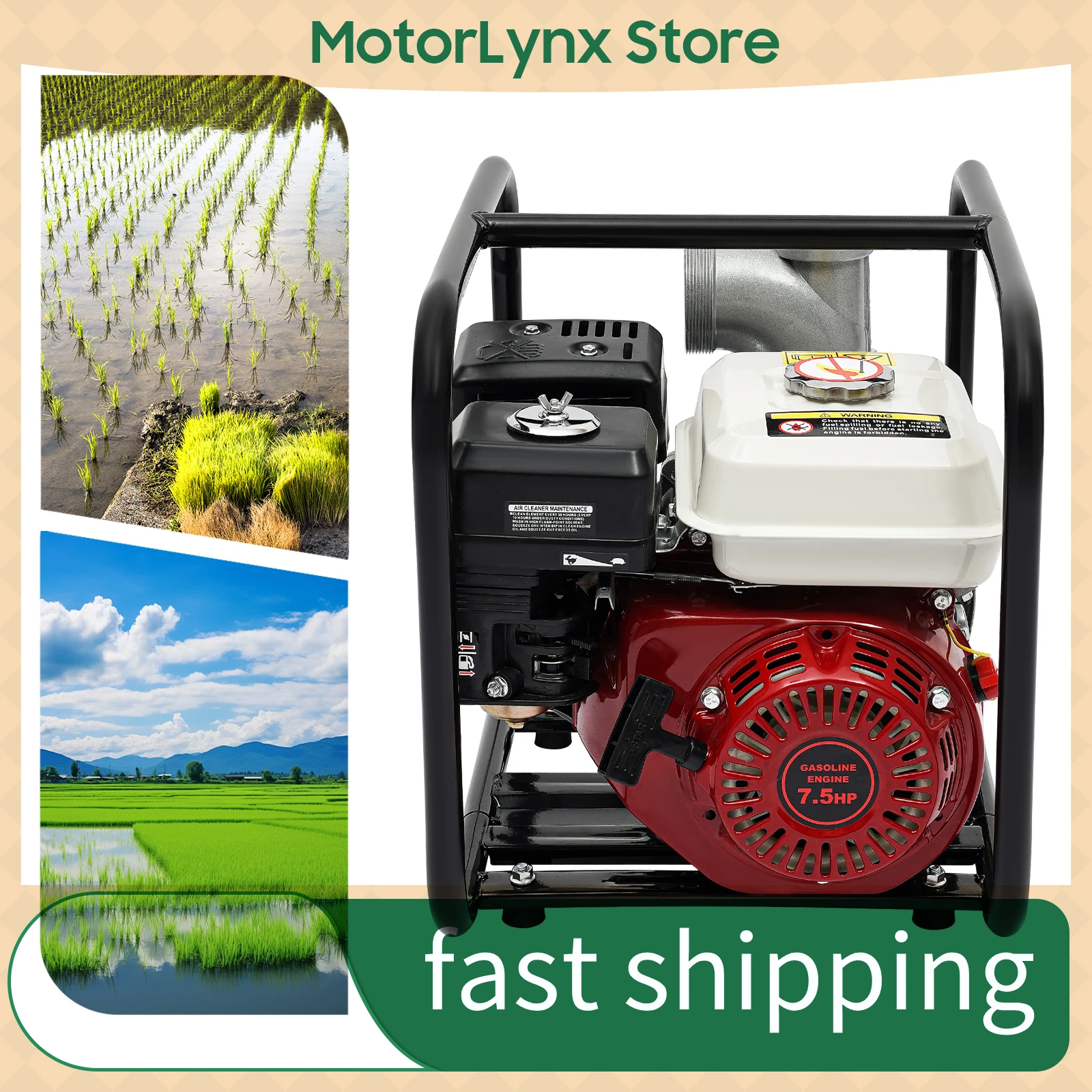 

4-Stroke Gasoline Engine Water Pump, Gasoline Powered Water Transfer Pump,Water Transfer Pump