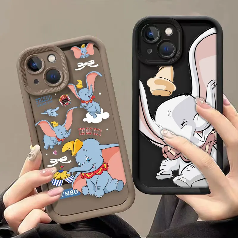 Cartoon Dumbo Phone Case For VIVO Y15S Y16 Y17 Y19 Y20 Y21 Y22 Y27 Y35 Y36 Y50 Y51 Y72 Y75 Y76 Y77 Y78 Y81 Y91 Y93 4G 5G Case