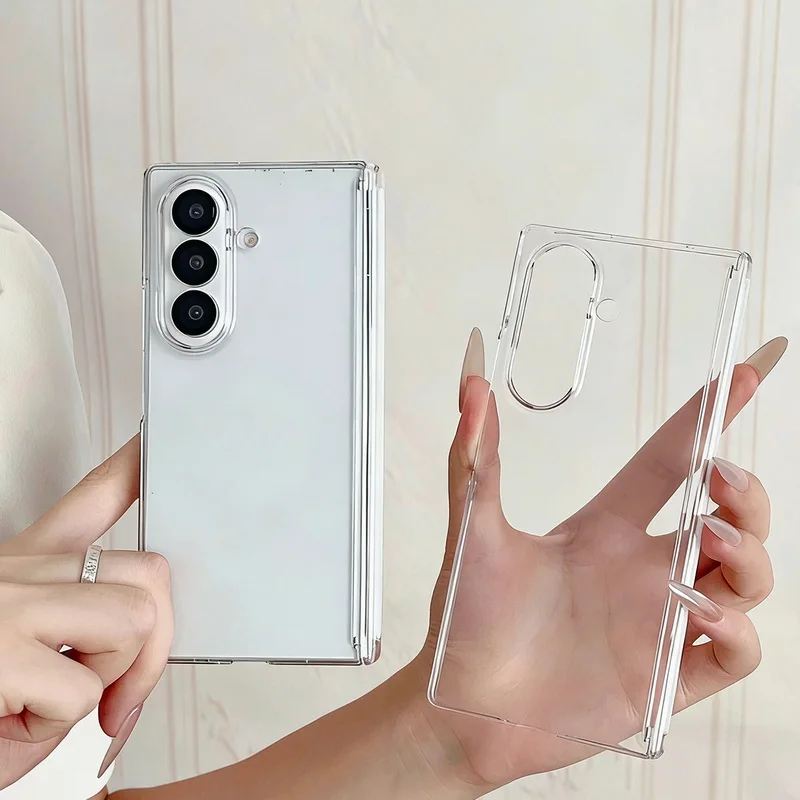 Transparente magnetische Scharnier-Schutzhülle für Samsung Galaxy Z Fold 8 7 6 5 Fold8 Fold7 Fold5 Fold6, faltbare, harte PC-Handyhülle – Detail 3