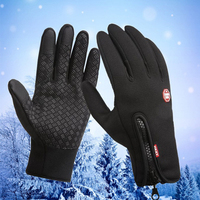 Winter Cycling Sports Gloves Men Women Water Splash Warm Touch Screen Motorcycle Anti-Slip Skiing Zipper Windproof Driving