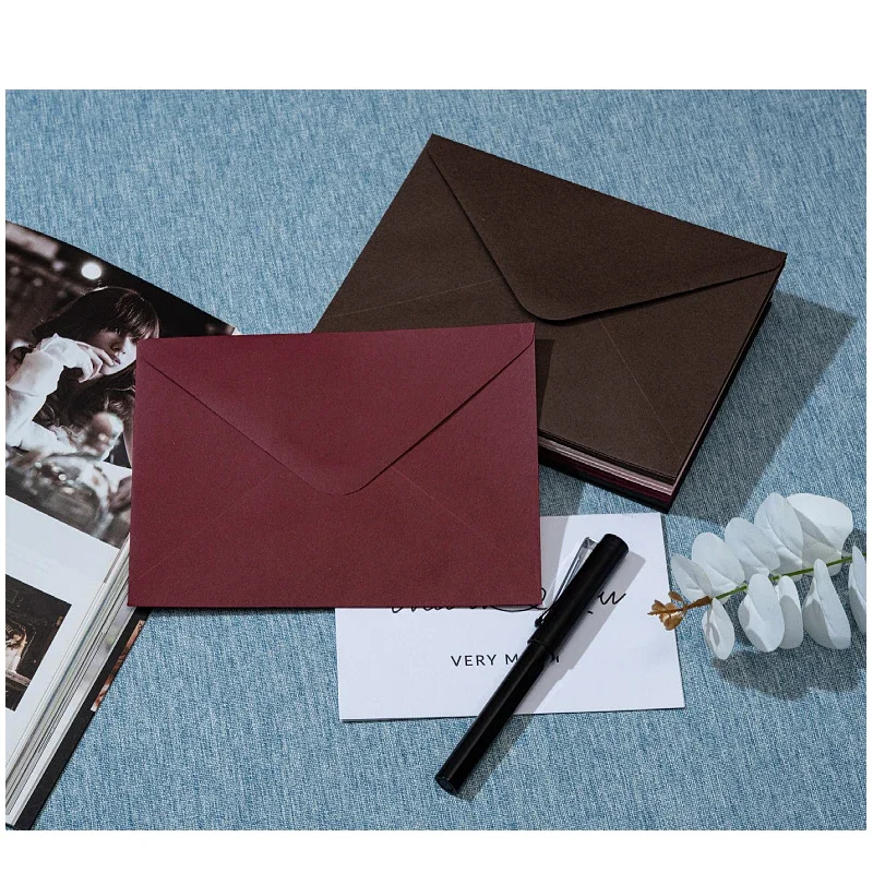 50 sztuk/partia wino czerwone 18x13cm koperta małe artykuły biznesowe 120g papierowe zaproszenia pocztówki listy torba artykuły papiernicze ślubne — zdjęcie produktu 5