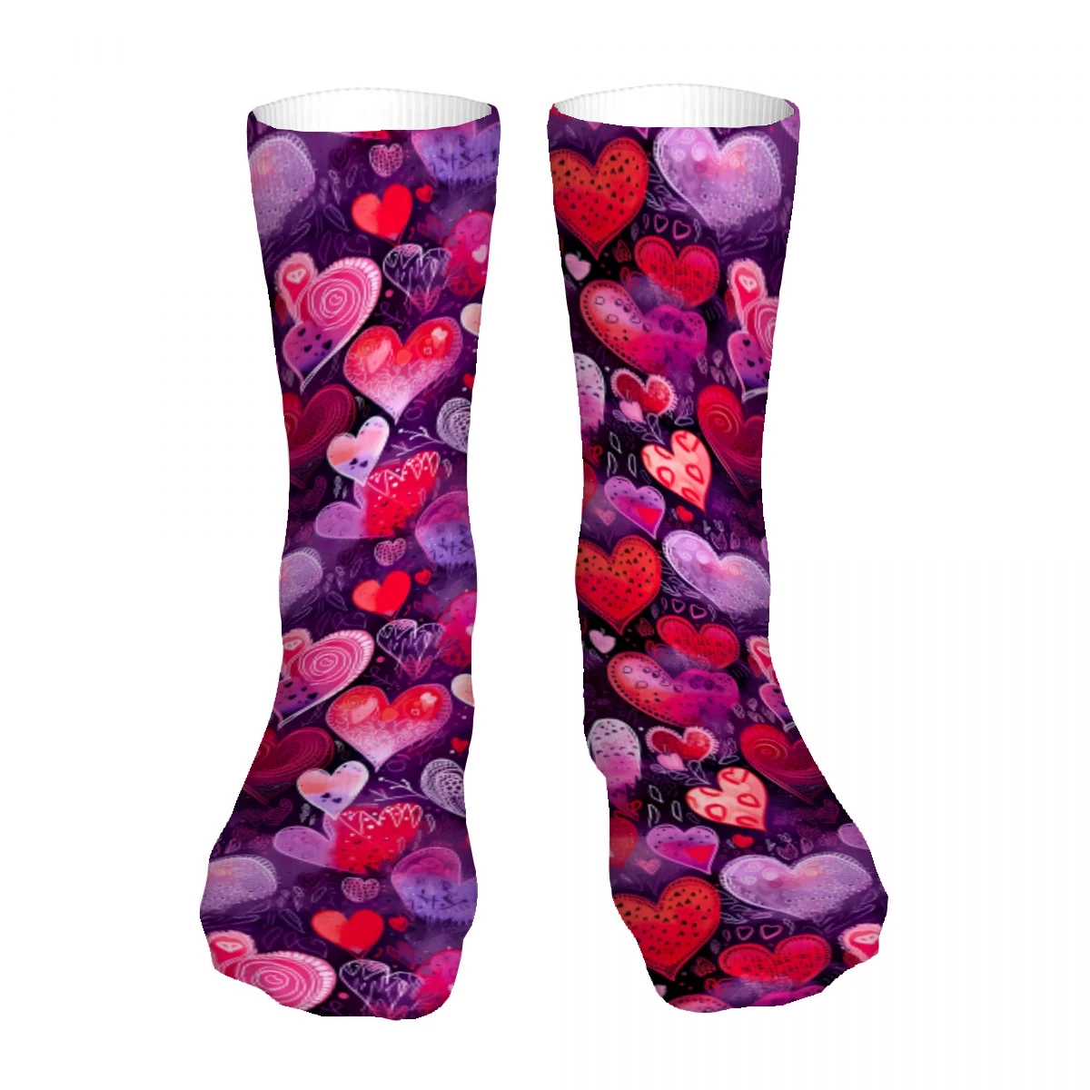 Hearts Hand Drawing Cute Pattern Mens Womens Funny Crew Socks Cool 3D Printed Design Socks Fashion Comfortable Basketball Socks