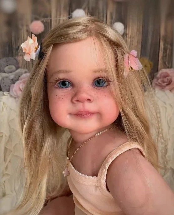 EGO Ziva 30inch Toddler Reborn Doll Finished Painted Lovely Girl Freckles on Face Rooted Hair Gifts