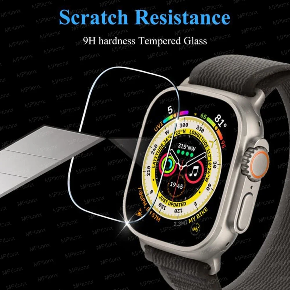 Tempered Glass for Apple Watch Ultra 49mm Screen Protector Anti-Scratch for Apple Watch Ultra 2 Smartwatch