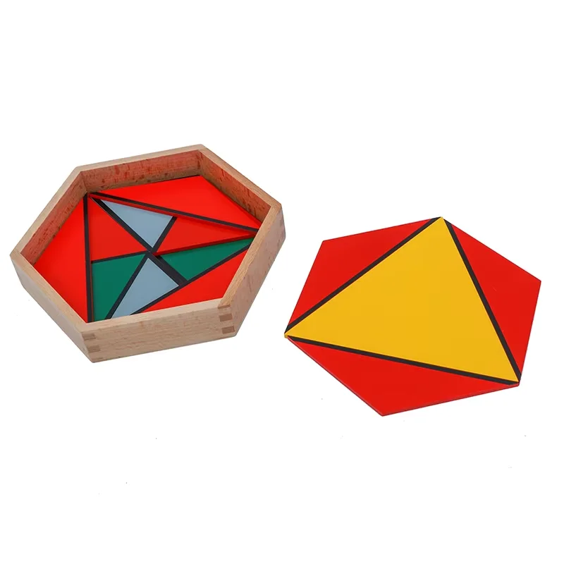 مجموعة مثلثات بناء ADENA Montessori مع 5 صناديق تخزين، مجموعة مكعبات بناء تعليمية للأطفال