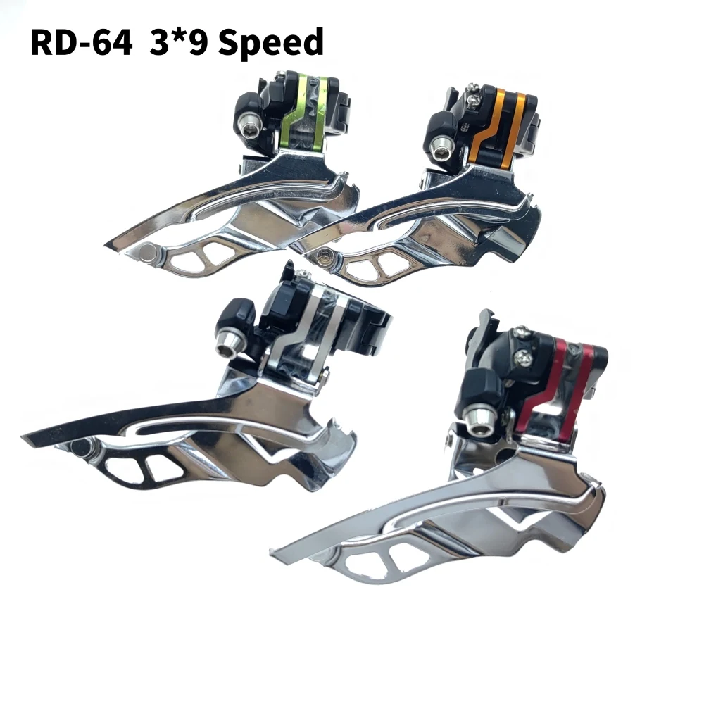 MicorSHIFT MTB Bicycle Front Derailleurs Mountain Bike clamping ring 3* 9 Speed RD-64 BIKE Front Derailleur Shifters Bike Parts