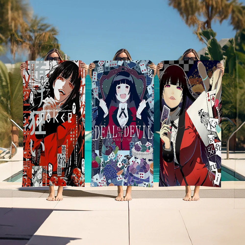 Kakegurui Anime Microfiber Beach Towel Absorbent Quick Dry Soft Yoga Swimming Resort Mountain Climbing Towel