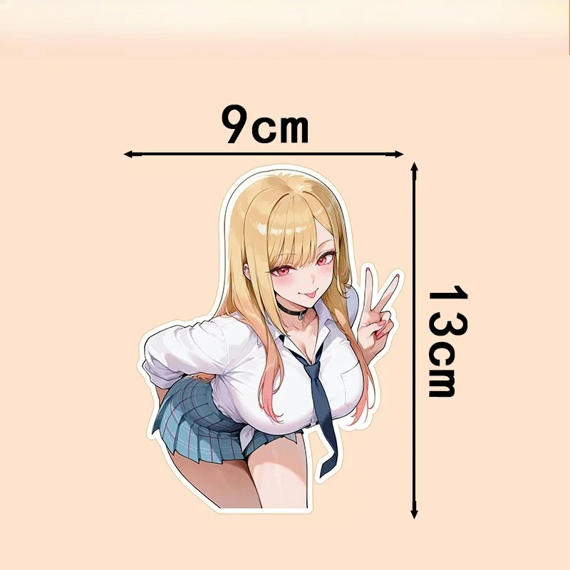 Japanese Style JK Anime Girl Decal, Waterproof Scratch Mask Sticker for Auto & Motorbike Body Panel Decoration