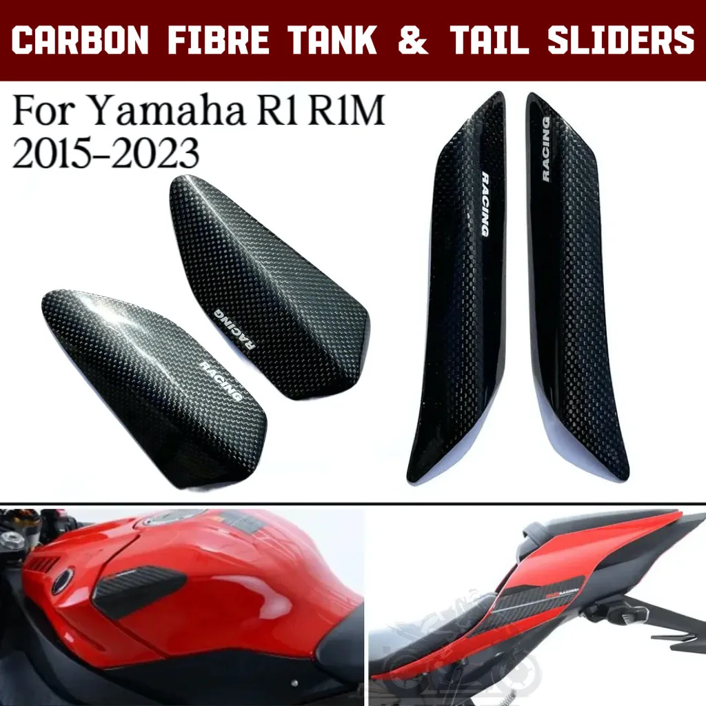 

Moto Accessories Fuel Tank cover Tail Sliders Decorative Cover Carbon Fiber For Yamaha YZF-R1 R1 R1M 2015-2023