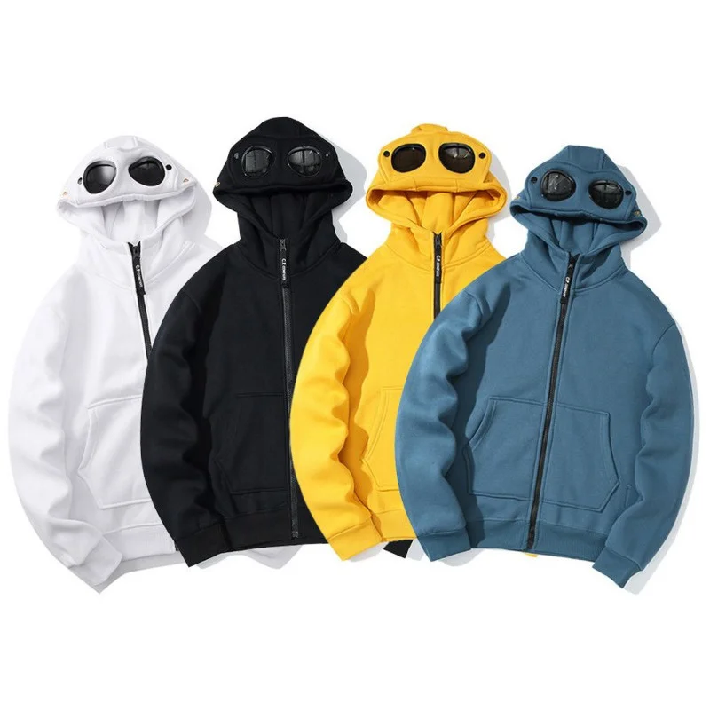 

2024 Autumn/Winter New Casual Round Lens Zipper Hoodie High Street Personalized Design for Men and Women Couples