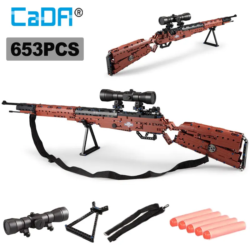 653 Pcs SWAT Military WW2 Weapon 98K Sniper gun sighting telescope Models Building Blocks Compatible GUN Blocks Toys Gifts