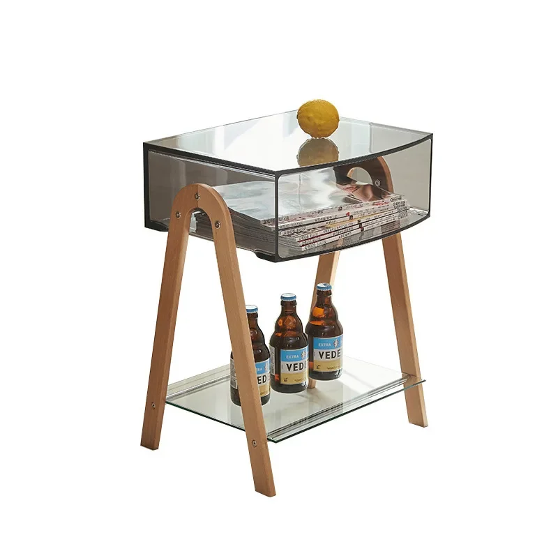 

Nordic acrylic sofa edge several Internet celebrity creative double storage living room small coffee table