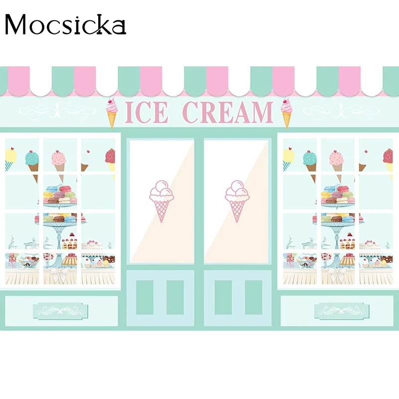 Mocsicka фон для фотосъемки в магазине мороженого Десерт пончик украшение на день рождения детский портрет фото баннер