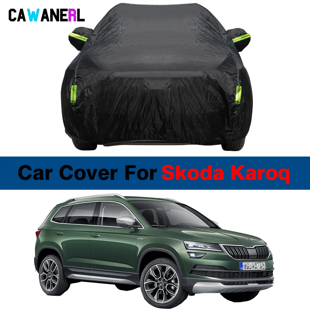 Car Cover For Skoda Karoq SUV Summer Anti-UV Sun Shade Winter Rain Snow Resistant Waterproof Cover All Season Suitable