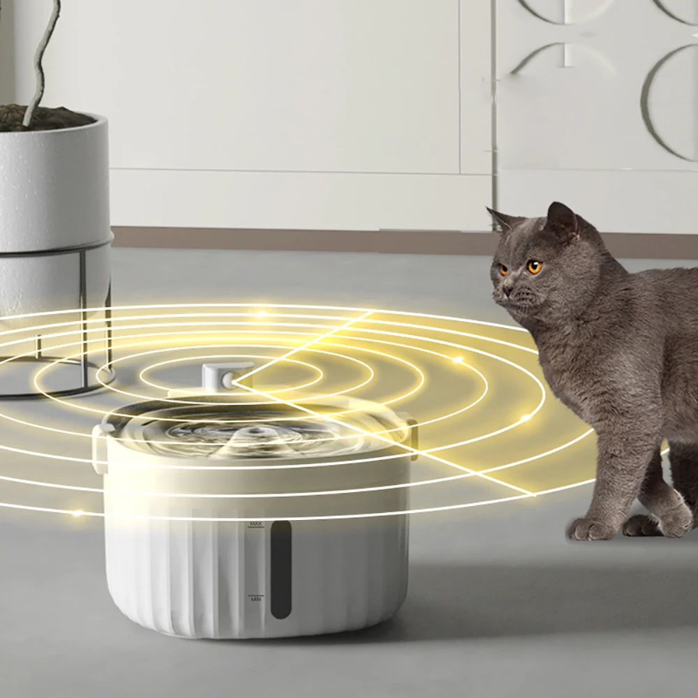 2L Smart Induction Charging Cats Water Feeder Automatic Water Feeder Infrared Induction Pet Water Feeder Dogs Drinking Bowl