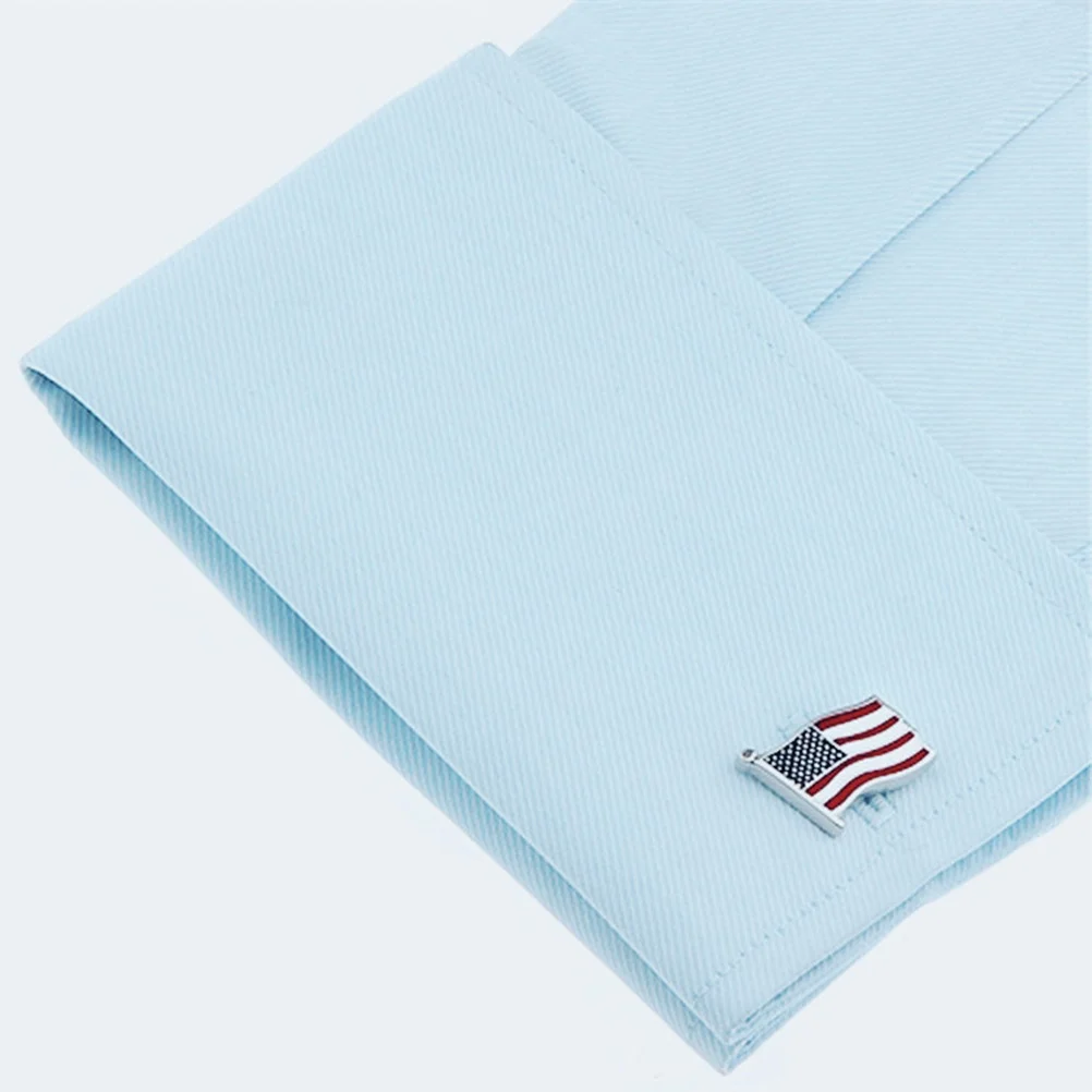 

1 set 1 Set American Flag Cufflinks Tie Clip Set Premium Quality Sleeve Buttons Fashionable Decor Birthday Gift For Men Women
