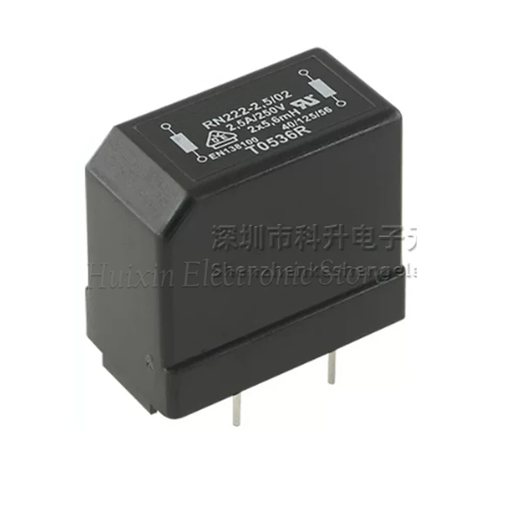 RN222-2.5-02-5M6 Common Mode Choke 2X5.6mH 5.6mH 2.5A 250VAC Through Hole PCB Mount EMC EMI Filter Inductor Current Compensated