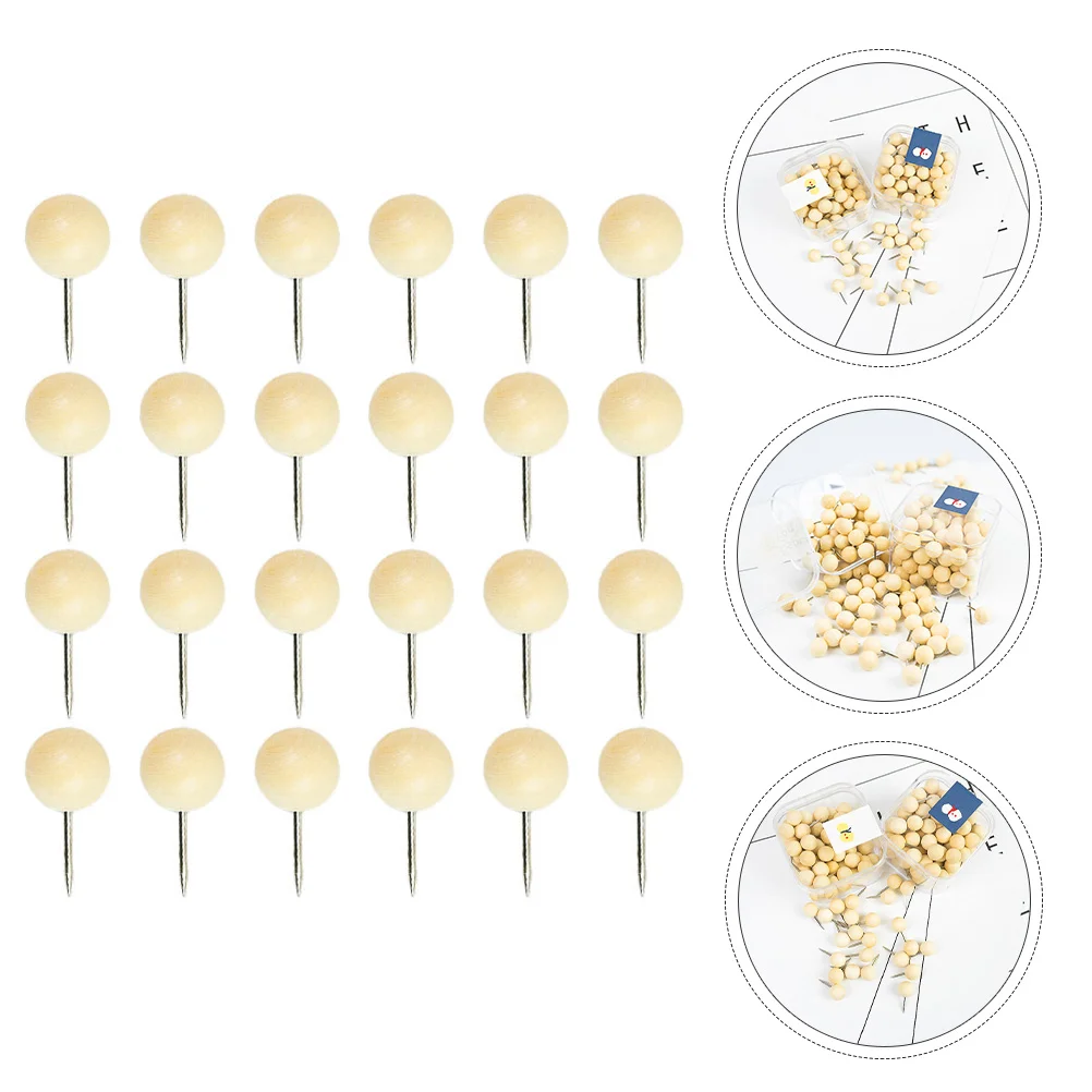 60 Pcs Convenient Thumb Tacks Cork Pushpin Posters Pushpins Bulletin Board Trim Ivory Iron