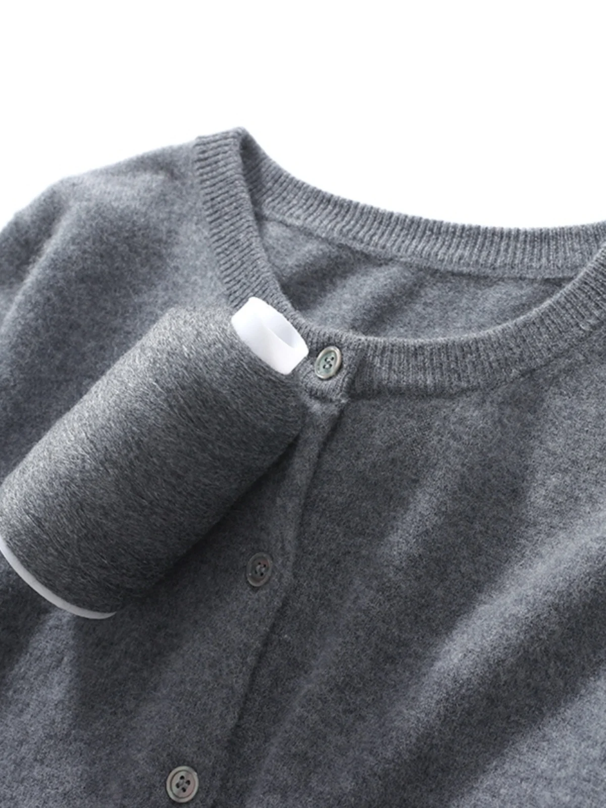 

Ele Pure Camere Women's Open Cardigan round Ne ort Knitted Sweater Loose Outerwear Korean Sle Long Sve Button