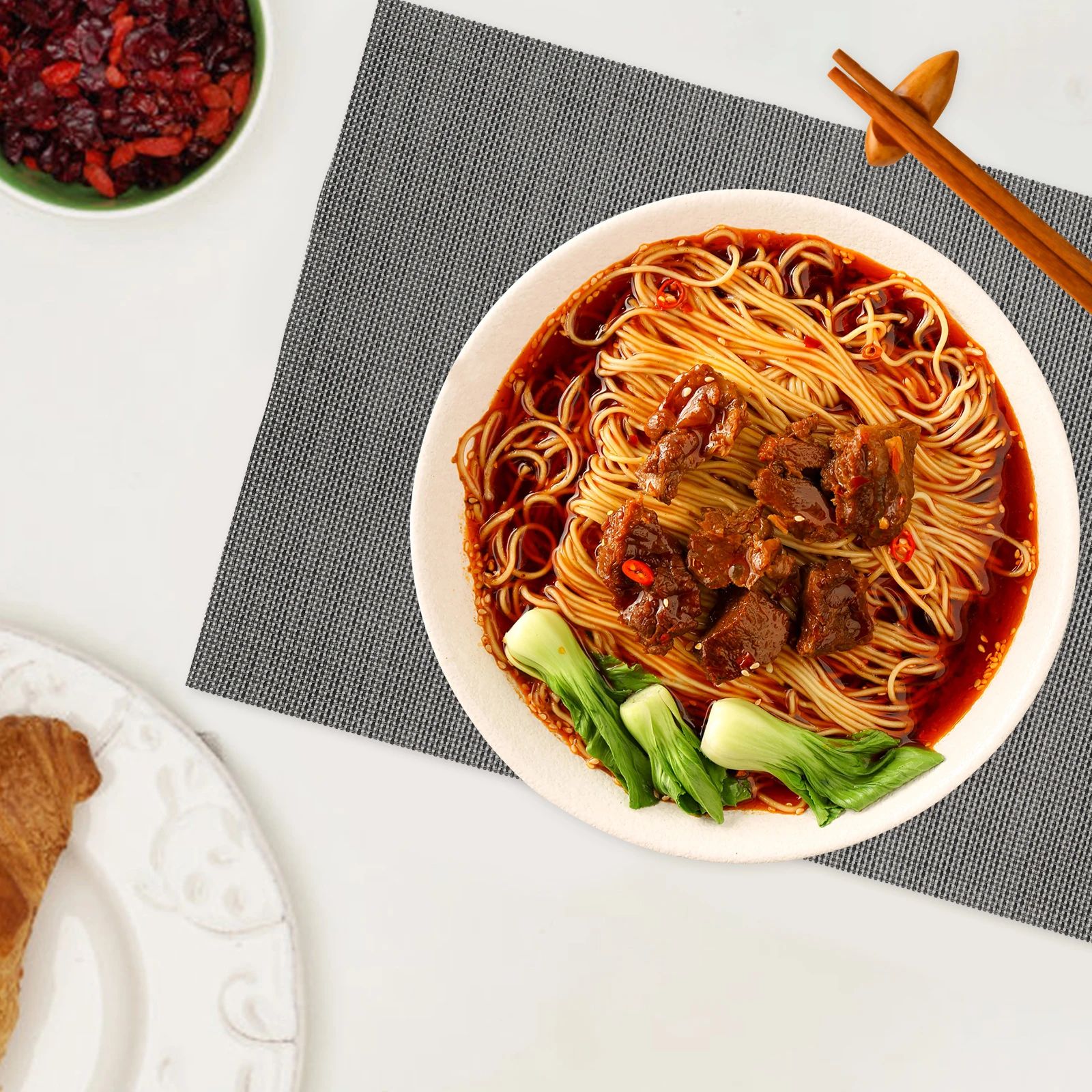 4 قطعة المفارش الأوروبية المقاومة للحرارة فو الكتان نونسليب مستطيل طاولة طعام الحصير قابل للغسل غطاء المطبخ الفينيل #6