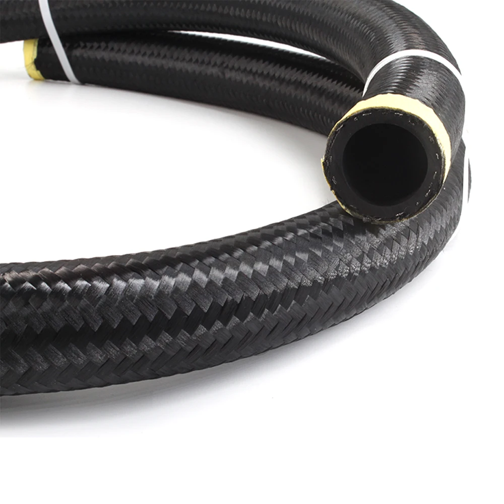 10M AN20 Universal Fuel Hose Motor Pipe Oil Gas Line Tube Nylon S.S Braided Rubber CPE Cooling Pipe Cooler Hose Line Tube Black