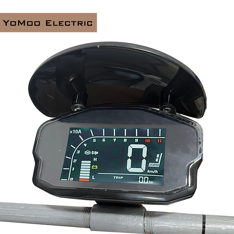 DKD LCD Display CAN-BUS ONE-LIN Protocol Speedometer With Bracket Or Sunshade Cover For Votol Fardriver Controller Scooter Ebike