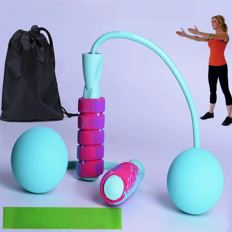 Ropeless Weighted Jump Rope Resistance Bands Set Portable Indoor Fitness Skipping Rope Workout Equipment for Women Body Shaping