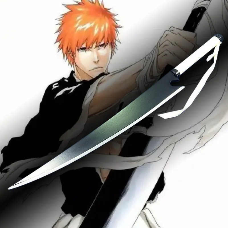 

38,6 дюйма/98 см Катана Ичиго Куросаки из аниме Bleach, реквизит для косплея, нож в натуральную величину, японская катана, самурайский меч, игрушка, подарок