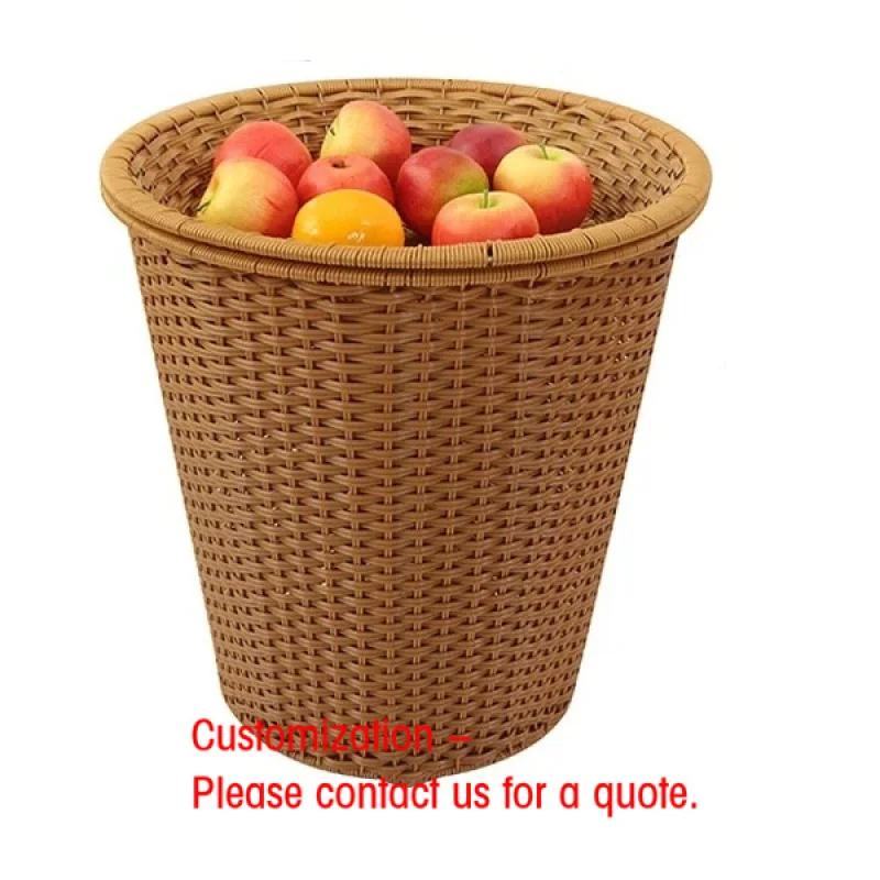 custom.Large PP Rattan Light Duty Pre-Assembled Storage Baskets Handle Fruits Vegetables Display Supermarket Sh