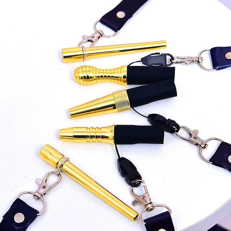 DEJAYA Hookah Mouthpiece Brass Shisha Pipe Mouth Tip Lanyard Nargile Cachimbas Chicha Pipa Narguile Smoking Accessories
