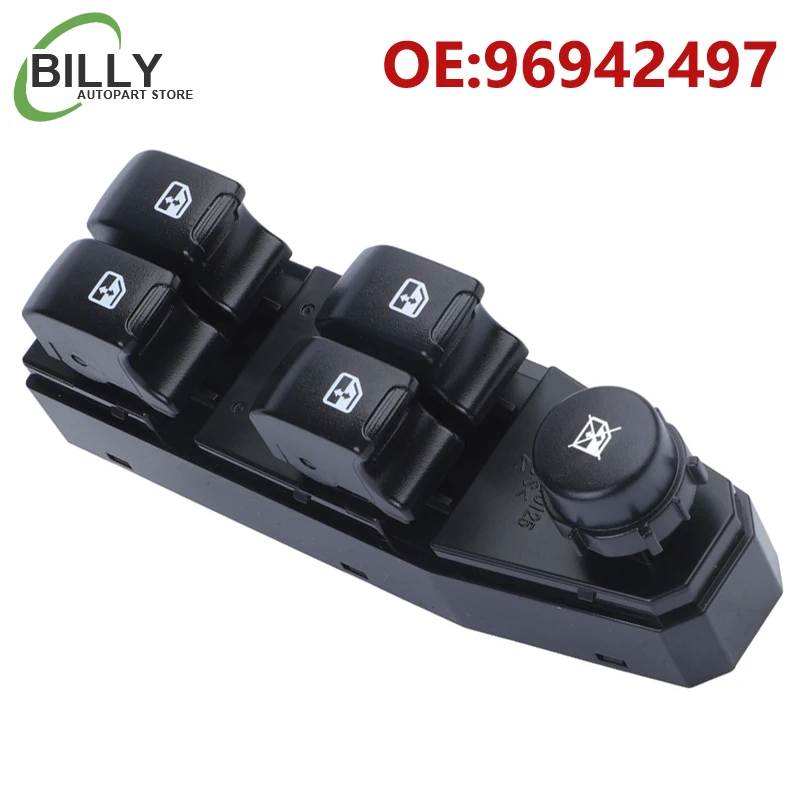 96942497 Botón del interruptor del elevalunas eléctrico trasero izquierdo compatible con Chevrolet Spark Spark EV WVE BY NTK 2013-2016