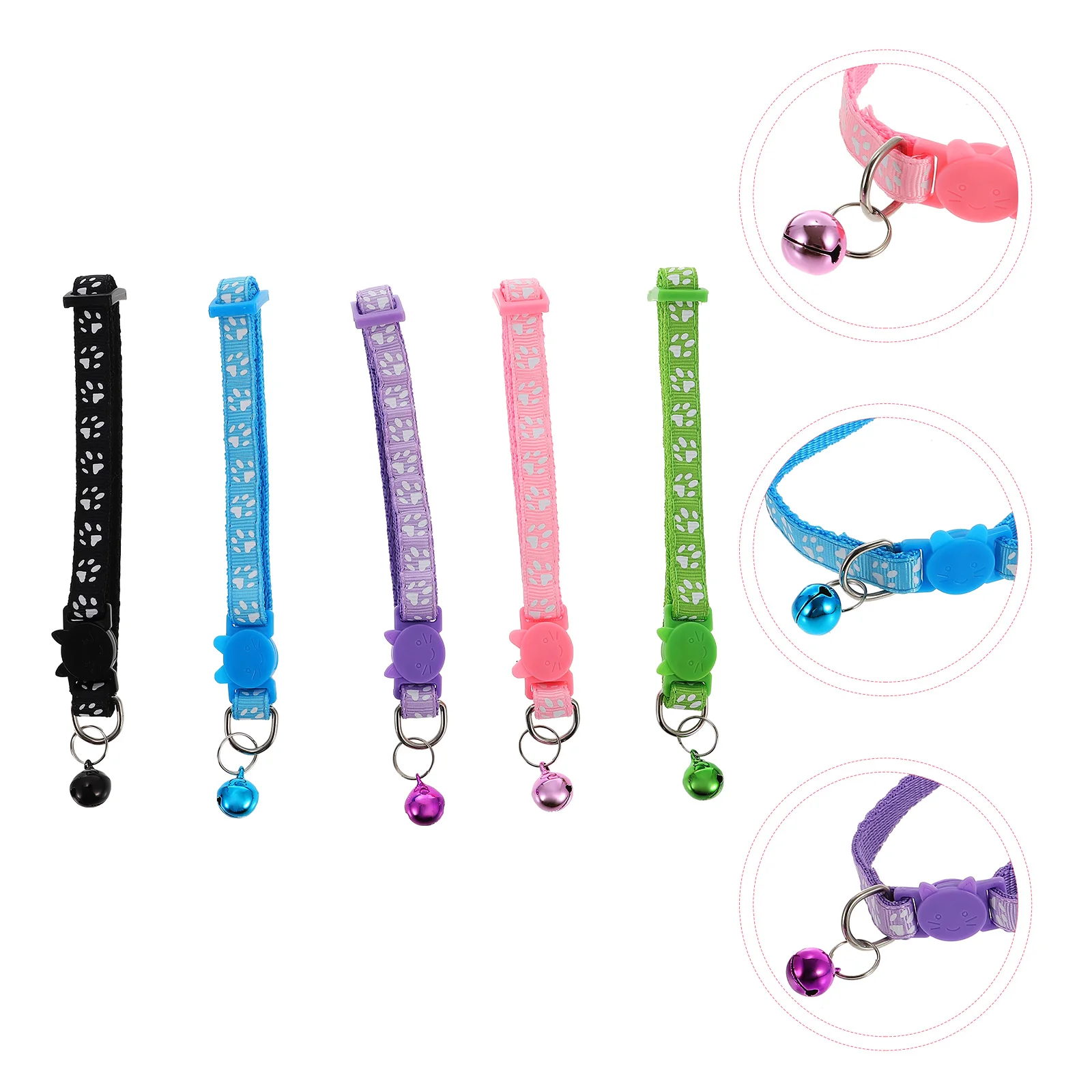 

5 Pcs Cat Collar Wear-resistant Bell Decor Pet Delicate Adjustable Kitten Supply