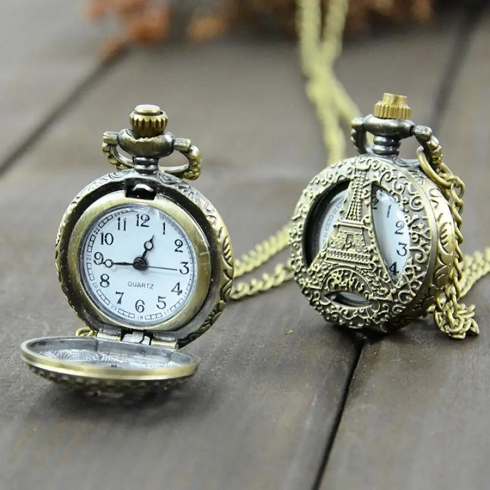 Retro Vintage Pocket Watch Steampunk Quartz Necklace Carving Pendant Chain Clock Pocket Watch Pendant Bag Accessories