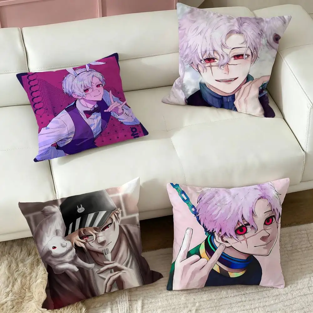 Bunny Iglesias Manga  Square Double-Sided printed Pillow Case Bedroom Bedside Pillow Sofa Cushion Cover