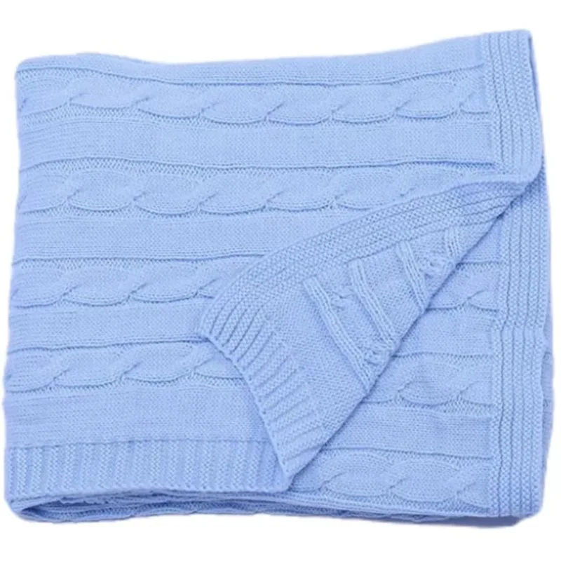 

Baby knitted twist blanket wrap neonatal swaddle towel spring and summer baby blanket ins cart blanket manufacturer