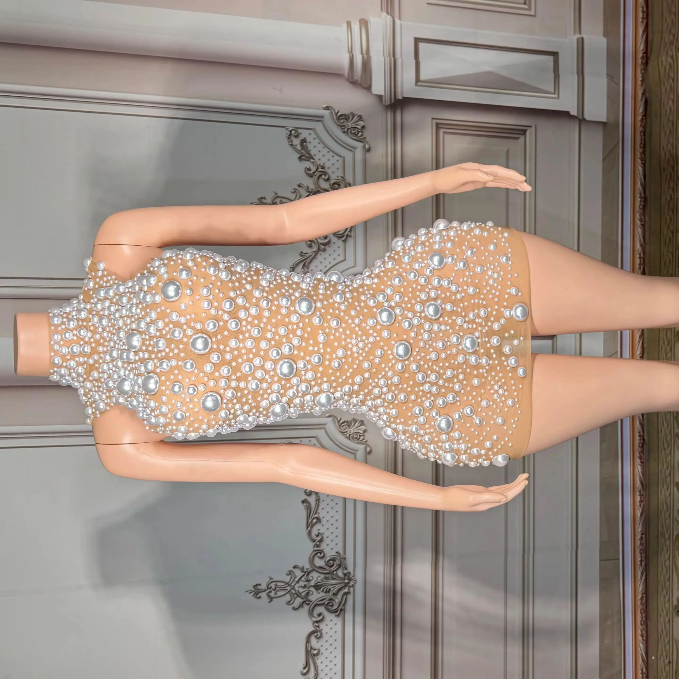 

Mini Strapless Dress Sleeveless New Model Sexy Girls Short Party Dresses Evening Dress With Rhinestones