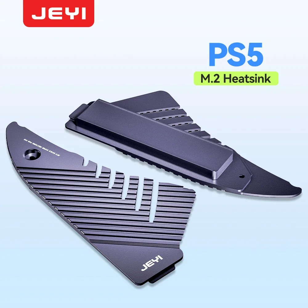 JEYI PS5 M.2 SSD Heatsink,  Large Area Solid Aluminum Cooler Thermal Pads for Playstation 5 PCIe 4.0 M.2 NVMe With RGB Version