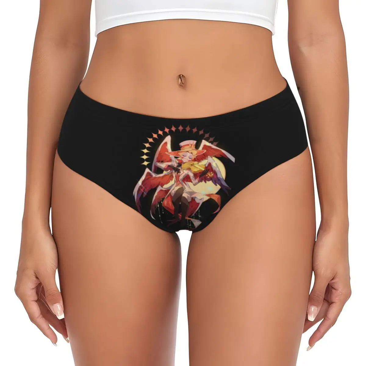 Custom Womens Lucifer Morningstar Wallpaper Panties Stretch Hazbins Hotels Briefs Underwear