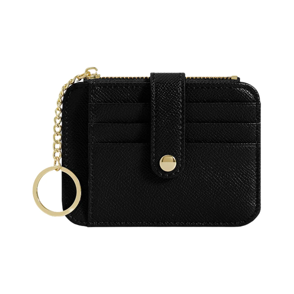 محفظة نقود عصرية، حقيبة بطاقات معلقة، محفظة جيب قصيرة متعددة الوظائف مع سلسلة مفاتيح وحامل بطاقات بسحاب في الهواء الطلق