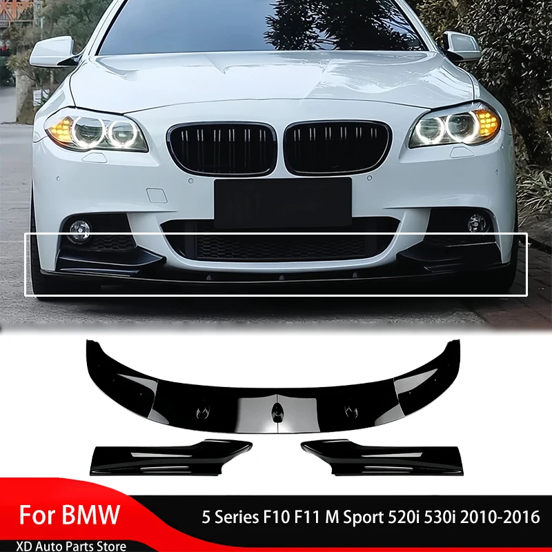 Front Bumper Splitter Lip Side Spoiler for BMW 5 Series F10 F11 M Sport 520i 530i 2010-2016 Body Kit Front Shovel Skirt Board