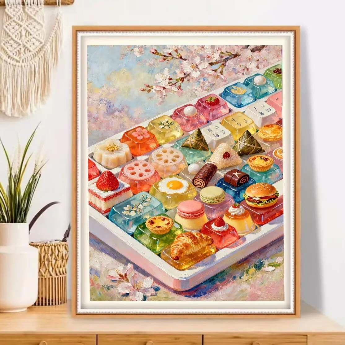 

Printed Kits Cross Stitch Food 11CT 9CT Embroidery DIY Cotton Needlework Sets Crafts With Needles