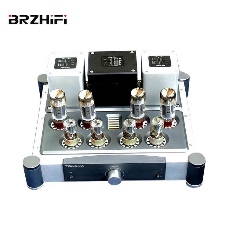 BRZHIFI Audio A40 40W*2 Home Theater Stereo Amplifier Audiophile Push-pull EL34 Tube Power Amp Aluminum Receivers Amplifiers