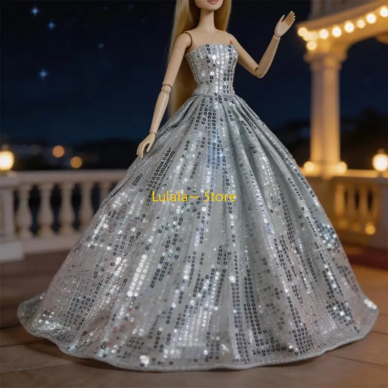 Y4QA Display Doll Dress for 30 Dolls with a Reflective Wide Skirt