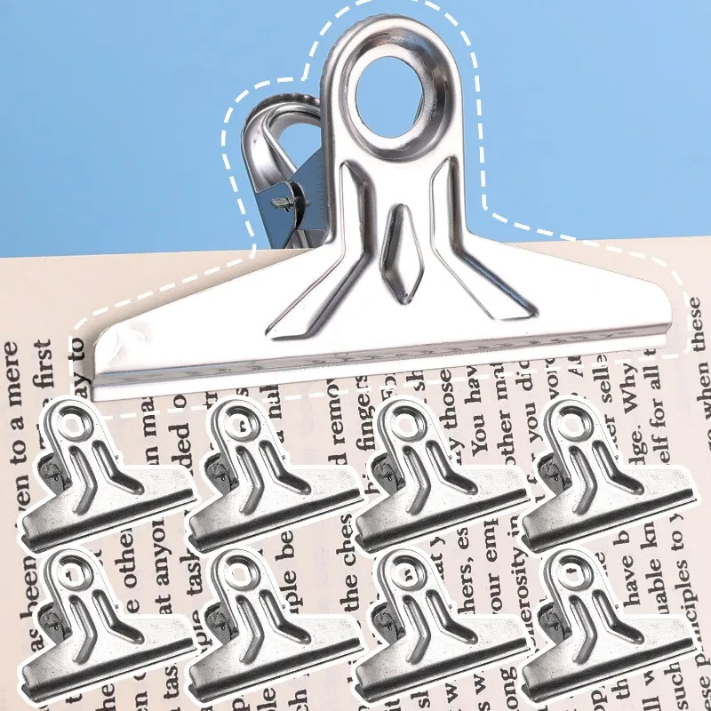 Extra Large Bulldog Paper Binder Clips Stainless Steel Paper Document Clamp Book Strong Metal Holder for Office School Organizer