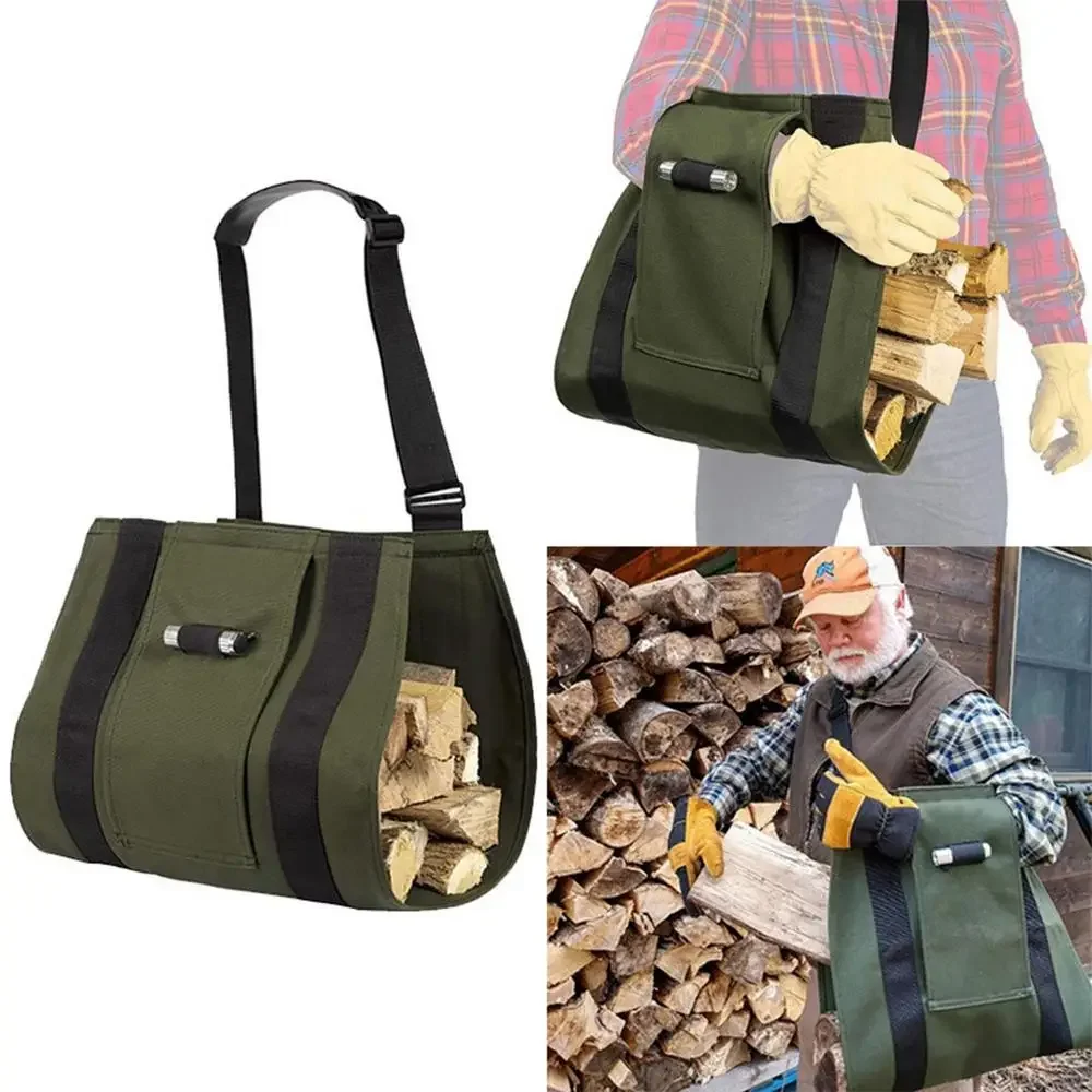 

Outdoor Camping Firewood Storage Bag Canvas Outdoor Camping Wood Log Carrier Match Bag Package Tote Home Fireplace Supplies