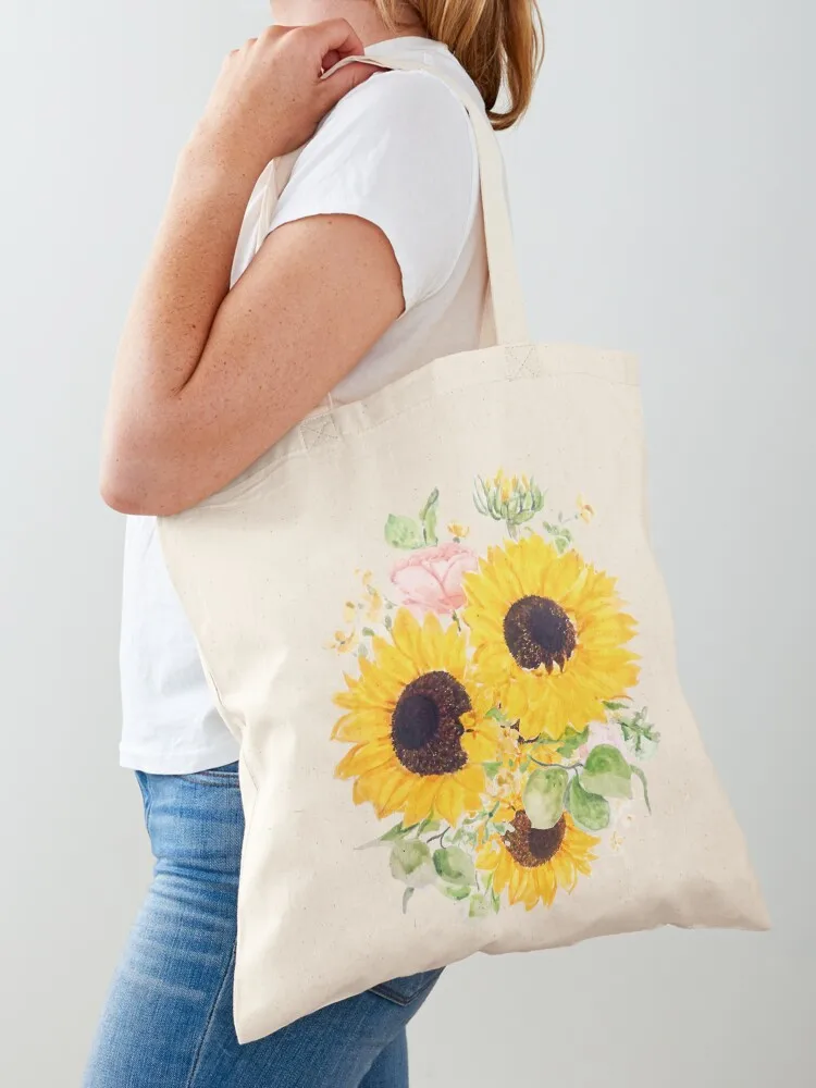 

hand painted yellow sunflower arrangement watercolor 2020 Tote Bag Women's handbag Shopper bags woman 2025