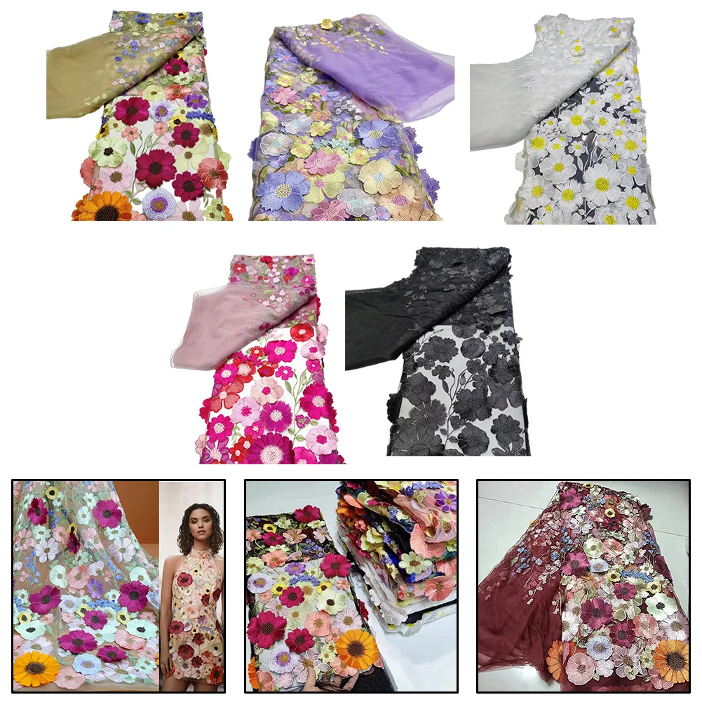 Comfortable Elegant Embroidered Floral Pattern Clothing Fabric Embroidered Lace Fabric A Variety Of S Features