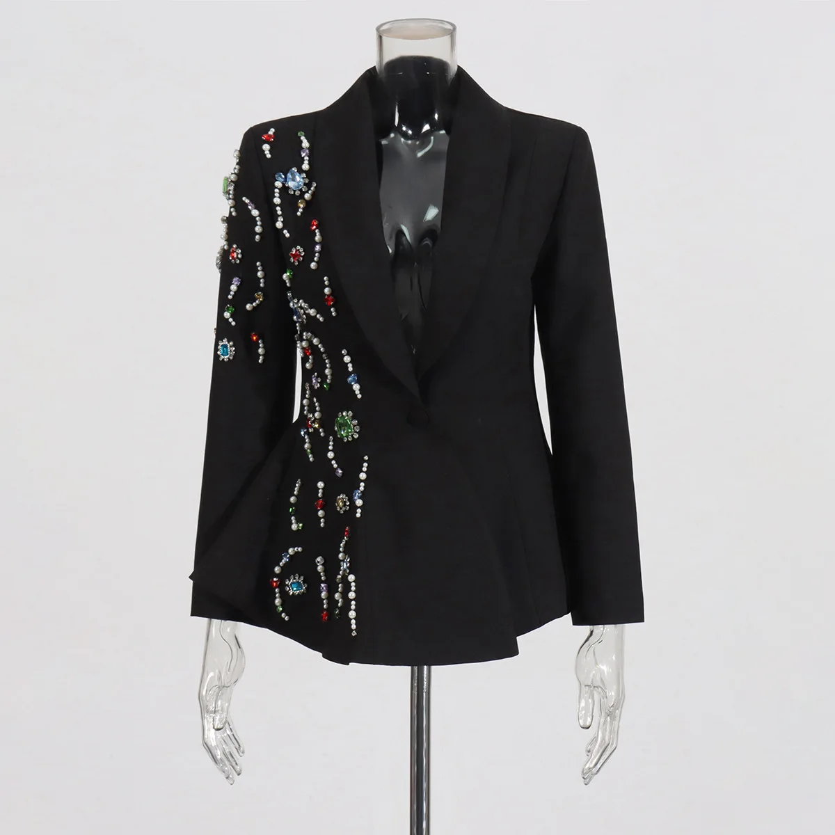 Темпераментный элегантный стильный тонкий костюм неправильной формы, лето 2021, новый цвет, инкрустированный бриллиантами дизайнерский пиджак vrouwen luxe femme